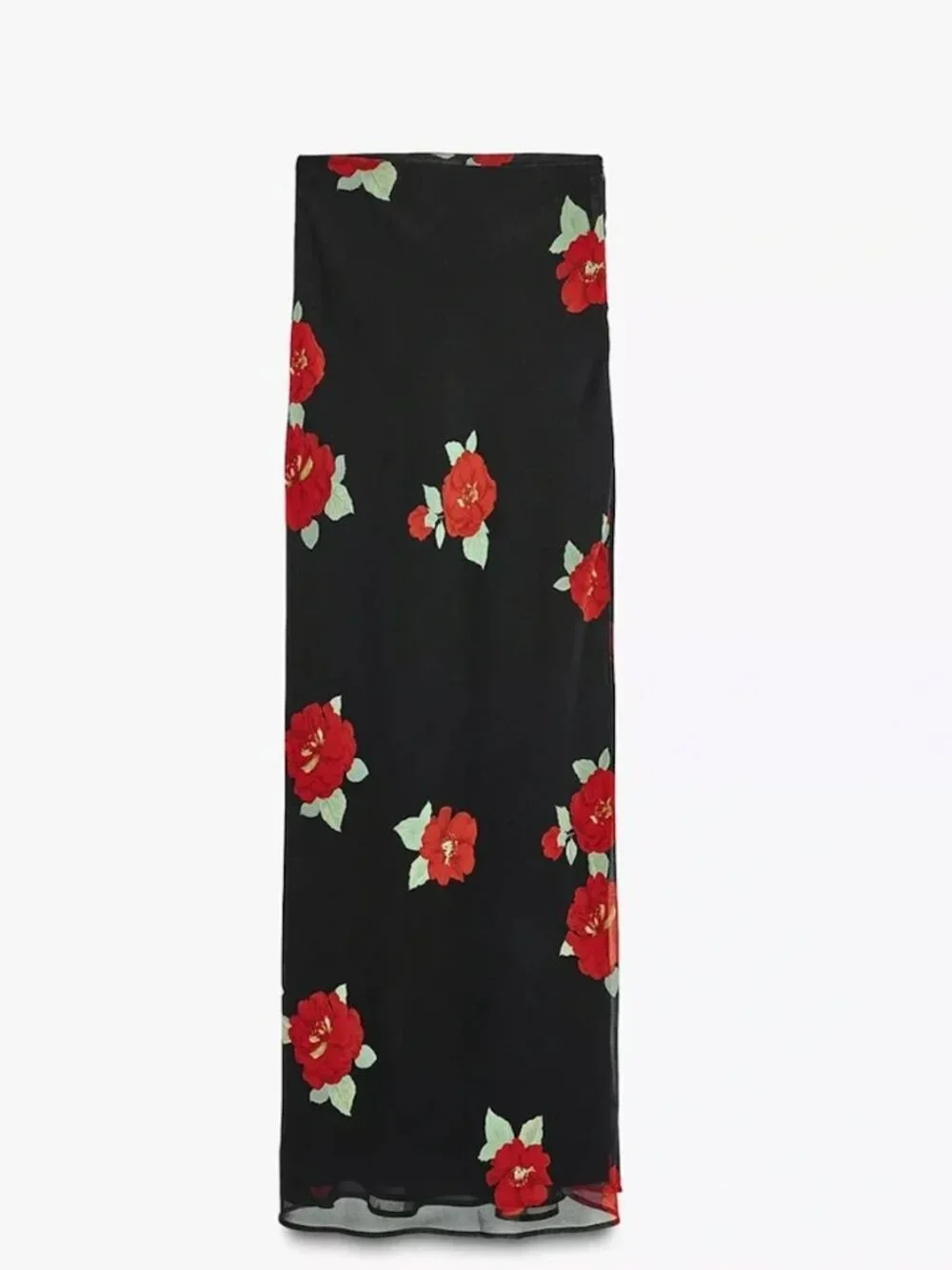 NWT Zara Black Skirt with Red Roses (part of matching set)